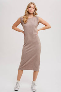 SLEEVELESS KNIT MIDI DRESS