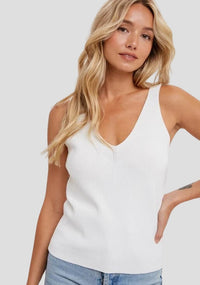 V NECK ESSENTIAL KNIT TANK Bluivy