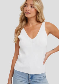 V NECK ESSENTIAL KNIT TANK Bluivy