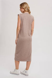 SLEEVELESS KNIT MIDI DRESS