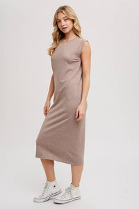 SLEEVELESS KNIT MIDI DRESS