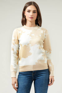 FLORAL  HIGH  NECK SWEATER